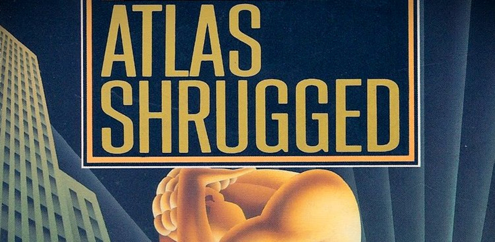 Photo of a partial cover of Atlas Shrugged by Ayn Rand, found on the internet.