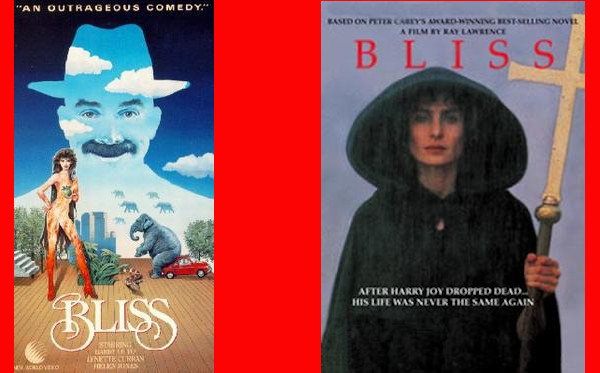 Image shows two video covers for the movie, Bliss.